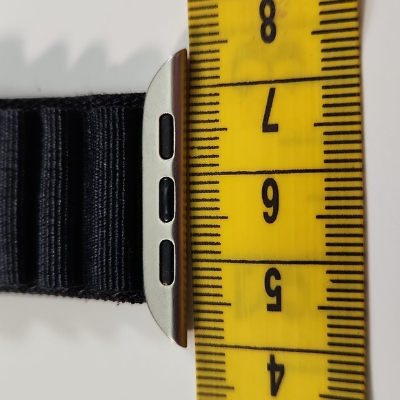 44mm lug Apple Compatible cloth hook watch bands: 1 BLACK, 1 ORANGE - Picture 10 of 13